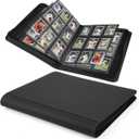 Toploader Binder,Toploader Hard Cases, 9-Pocket Pages Sleeves Hold up 288 Cards.Toploader Card Binder with Sleeves for 34 rigidCard Holder(black)