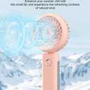 2 x Portable Handheld Misting Fan, 4000mAh USB Rechargeable Personal Mister Foldable Fan Battery Operated Spray Water Mist Fan Makeup Small Face Steamer for Travel Outdoors Office pink