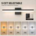 24 Inch Bathroom Vanity Light, 24W 1920LM Dimmable 5CCT, Black, IP44, 23.6inch