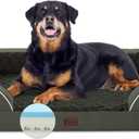 Orthopedic Waterproof Dog Bed for Extra Large Dogs, Memory Foam XL Dog Bed with Sides, Egg-Crate Foam and Non-Slip Bottom Jumbo Dog Couch Bed with Washable Removable Cover(Jumbo,Dark Green) (45.0"L x 35.0"W x 8.5"Th)
