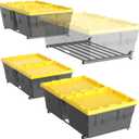 TORACK Wall Mounted 8 27-Gallon Totes Storage Rack(no Bins), Heavy-Duty Metal Bins Storage Shelf for Garage, Fits Standard Storage Tote, Space-Saving Bin Holder for Home, Basement & Workshop