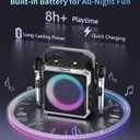 Portable Karaoke Machine, with Wireless Microphones, Bluetooth Party Speaker with LED Lights, Loud Subwoofer, USB/AUX, Outdoor Karaoke Speaker for Adults & Kids, Home & Party