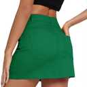 2 x Zando Cargo Skirt High Waisted Cargo Skirts for Women Bodycon Cargo Mini Skirt Denim Skirt Y2K Jean Skirt with Pockets (Green, XL)