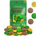 5 x St. Patrick's Day Milk Chocolate Green & Gold Coin, 50 Coins, Shamrock & Leprechaun Themed Coins, Parties, Events and Celebrations, Perfect for Gift Bags and Festive Decorations, 4.5g Milk Chocolate Coin (EXP 11/02/27)