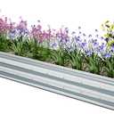 KFN Galvanized Raised Garden Bed,Raised Garden Bed Kit-Oval Metal Flower Box,Large Planter Vegetable Box Outdoor,Planting for Vegetables,Flower,Herb,12FT,0.7mm (12x1.8x0.8ft(1pcs), Sliver)