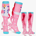 1 Pairs Crazy Fun Silly Wacky High Socks Unicorn Mermaid Socks with Wigs Gift for Kids Girls Woman