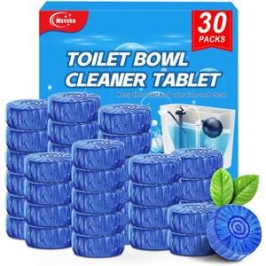 Msvvko Toilet Bowl Cleaner Tablets Blue Toilet Tank Cleaners, Septic-Safe Hard Water Stain Remove, Bathroom Automatic Toilet Cleaning & Deodorizer, Fresh Scent - 30 Tabs