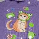 Kawaii Frog Cat in Frog Hat Retro 90s Cottagecore Aesthetic T-Shirt, Color, Extra Large 