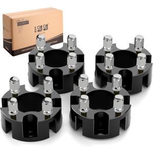 2 inch Golf Cart Wheel Spacers Kit with Lug Nuts Fits for Yamaha Club Car EZGO, 4x4 Bolt Pattern, 68mm Hub Bore, 1/2-20 Studs (4 Pack) (black)
