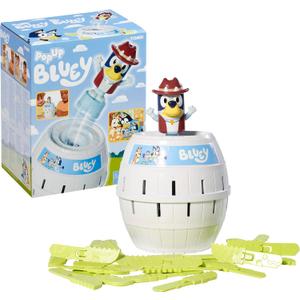TOMY Pop Up Bluey Kids Game - Family and Preschool Games for Family Game Night - Officially Licensed Bluey Toys - 2-4 Players - Ages 4 Years and Up