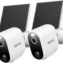 Solar Camera Outdoor Wireless-2.4GHz Wi-Fi Outside Cameras for Home Security, PIR Motion Detection, Siren Alarm, 2K Color Night Vision, SD & Cloud Storage(Optional), Work with Alexa, Z1 2P