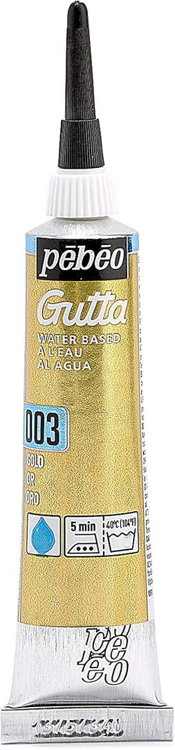 Pebeo Setasilk Silk Painting Water Based Gutta 20-Milliliter Tube, Gold, 0.67 Fl Oz (Pack of 1)