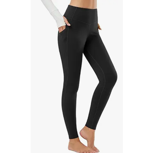 Winter Clothing Women Leggings Fleece Lined Tights Thermal Warm Thick Cold Weather Gear 1 Pockets, Size L/XL