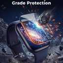 IXBBOX 3-Pack Screen Protectors + 2-Pack Cases Compatible with Apple Watch Series 4/5/6/SE/SE2/SE3 44mm, 3D Curved Full Coverage Tempered Glass, Scratch & Shatter Resistant, Waterproof, Bubble-Free Installation, No Screen Obstruction