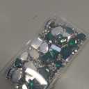 WILLBOND 156 Pcs Sew on Rhinestones Claw Flatback Crystal Rhinestones Metal Prong Setting Gems Acrylic Glass Sewing Gems for Clothes DIY Craft Shoes Dress Jewelry Making (Peacock Green)