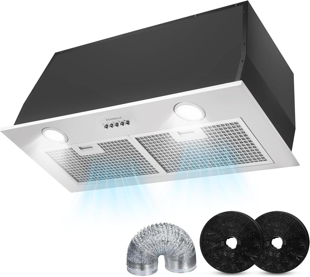 700CFM Range Hood Insert 30 inch, Stainless Steel Built-in Kitchen Vent Hood, Stove Hood with Bright LED Lights & Push Button Control, Grease Filter, Carbon Filter, Ducted/Ductless Convertible