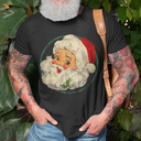 Vintage Christmas Santa Claus Face Old Fashioned T-Shirt 3 XL