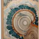 IBHJSART Framed Tree Ring Canvas Wall Art Vintage Colorful Wood Stump Painting Prints Modern Minimalist Pictures Neutral Nature Rustic Farmhouse Decor Living Room Bedroom Bathroom Office (24"x36" Natural)