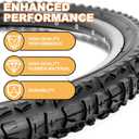 Hycline Mountain Bike Tires Set: 2-Pack 20/24/26x1.95 Inch Folding Replacement High-Density Bicycle Tires and Pair Inner Tubes with Tire Levers Compatible with MTB Off-Road Bike