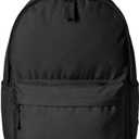 Amazon Basics Backpack for School, Travel, Study with Padded Adjustable Shoulder Straps, Spacious Compartment, Water Bottle Pockets, Durable Classic Design, Black