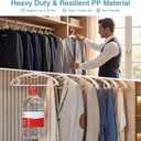 Plastic Clothes Hanger, Extra Thick Plastic Wide Shoulder Adult 360 Degrees Rotate Slip Resistant Standard Clothing Hanger Ideal for Everyday Use White 10 Pack, 16.7L X 1.3W X 7.8H