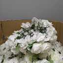 NUPTIO Flower Ball Arrangement Bouquet - 10 Pcs 15.7 inch Diameter White Fake Flowers Roses Balls for Centerpieces Tables - Artificial Rose Arrangements for Wedding Centerpiece Table Decorations