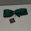 ZAFUL Women's Bandeau Bikini O Ring Strapless Tie Back High Cut Two Piece Swimsuit Bathing Suits (Medium, 1-dark Green)