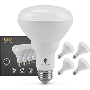 Bluex Bulbs 4 Pack 16W BR30 HO High Power LED Indoor Flood Light Bulbs - 3000K Warm White Dimmable 1600 Lumens E26 120W Equivalent Base Recessed Can Lights - R30 Home Kitchen Spot Ceiling Lights