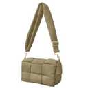 NAARIIAN Shoulder bags for women, Lightweight small puffer purses waterproof, handwoven puffy bag crossbody handbag(Olive Green)