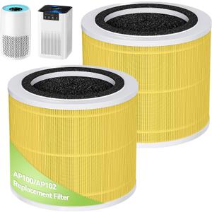 AP100/AP102 Replacement Filter Compatible with AromaRoom AP100-A, AP100-B, AP102 and Core Mini Air Purifiers, 3-in-1 HEPA and Activated Carbon Filter(Pet,2Pack)
