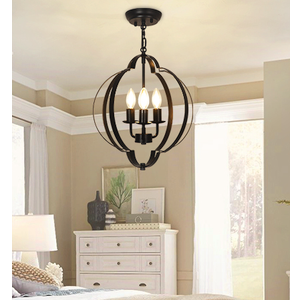 DLLT 3-Light Black Farmhouse Chandelier, Rustic Dining Room Light Fixtures Over Table, Copper Adjustable Chandelier for Entryway, Living Room, Bedroom, 40W, E12 Base (Bulbs Not Included)