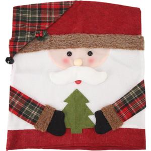 PerGar Xmas Dinner Chair Covers, Soft Anti Wrinkle Non Slip Christmas Chair Slipcovers, Dining Room Chair Back Covers, Christmas Chair Cover for Dining Room (Father Christmas)