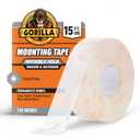Gorilla Tough & Clear Double Sided Mounting Tape, Clear Tape, 1" x 150" (Pack of 1) - Weatherproof for Indoor or Outdoor