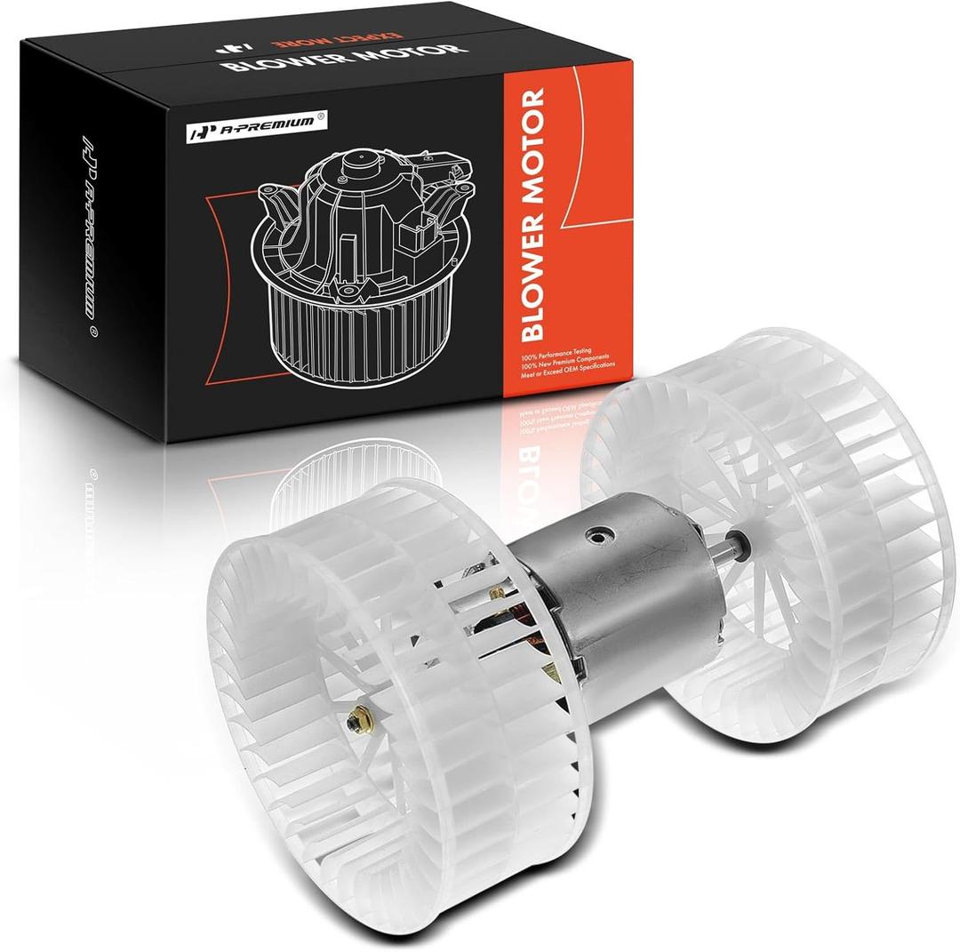 A-Premium HVAC Heater Blower Motor Assembly Compatible with BMW Vehicles - E34 525i/525iT/530i/535i/535is/540i/M5, E32 735i/735iL/740i/740iL/750iL, E31 840Ci/850Ci/850CSi - Front Side