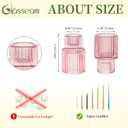 Glasseam Glass Tapered Candlestick Holders: 10 Pcs Ribbed Pink Candle Sticks Holder Decor Modern Fluted Taper Candle Holders Set for Table Centerpiece Pink Wedding Decor Valentine Dinner Parties