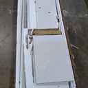 YITAHOME White TV Stand for 75 Inch TV, LED Modern Entertainment Center with Adjustable Shelves and Glass Doors, 32'' Tall Television Stands TV Media Console Table for Living Room, White