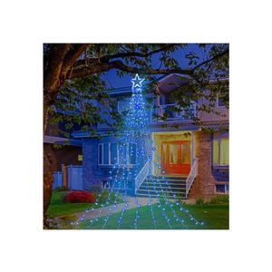 Christmas Decorations Star String Lights, 320 LED Waterfall Tree Lights with 13" Topper Star 8 Lighting Modes Indoor Outdoor Decorative for New Year, Holiday, Wedding, Party