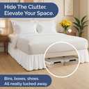 Bedskirt Queen Size Ruffle - 15 inch Drop Dust Ruffle Bed Skirt with Platform - Ultra-Soft Premium Hotel Quality - Wrinkle Free, Fade & Shrink Resistant - for Women, Men, Kids & Teens - Antique White