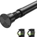 Small Tension Rod 18-36inch Black Tension Curtain Rod No Drilling Spring Curtain Rods for Windows Short Tension Rod Adjustable Curtain Rod for Windows,Door,Closet,Kitchen (18" to 36"-1Pcs)