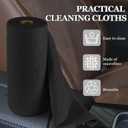 wuyaoyao 50PCS Microfiber Cleaning Cloth Roll, 10"10" Tear Away Microfiber Towels, Reusable Washable Cloth Paper Towels, Multi-Purpose Cleaning Rags for Car Home Kitchen Garage Shop (Black)