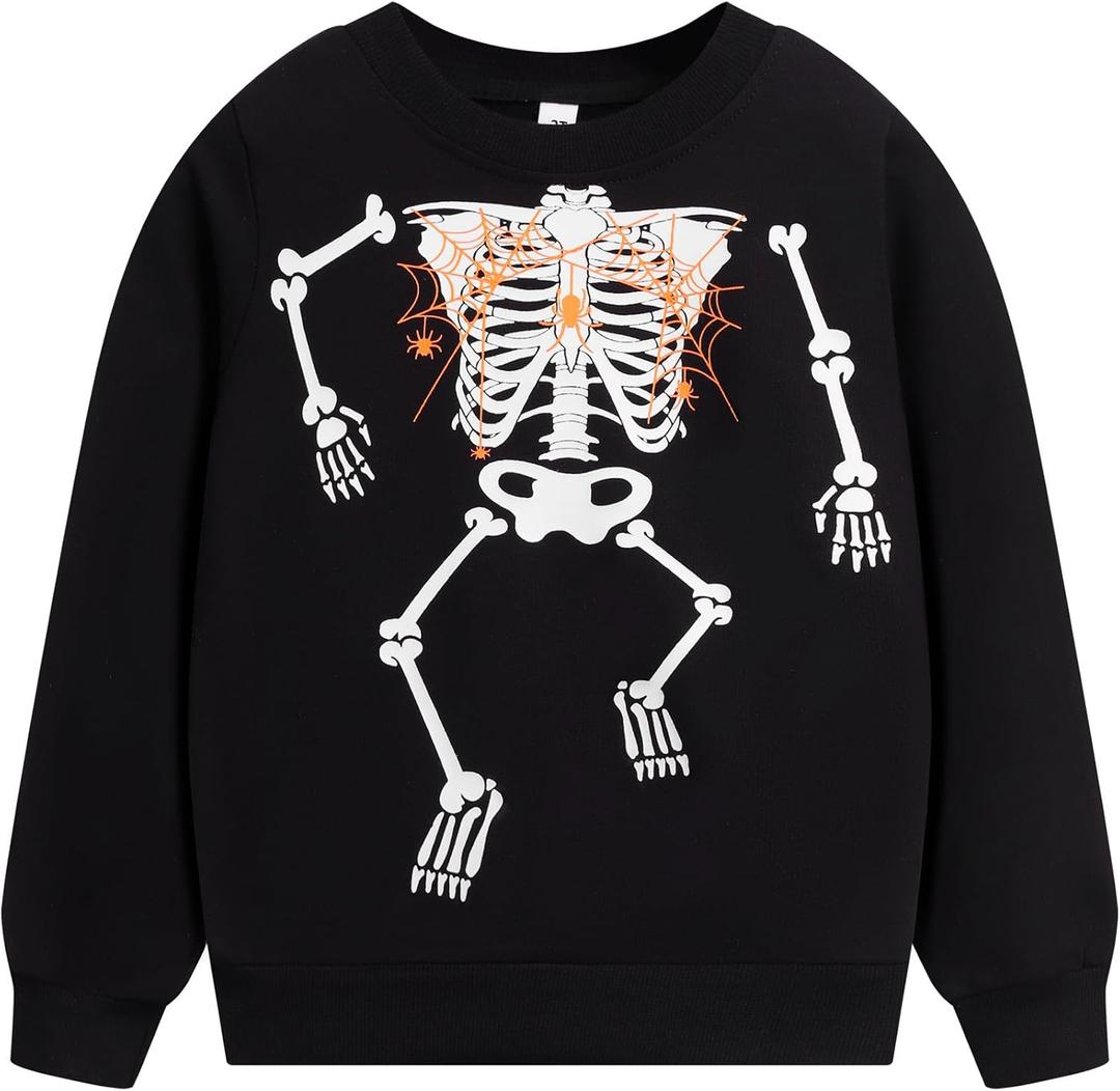 RETSUGO Toddler Little Boys 100% Cotton Crewneck Sweatshirts Long Sleeve Shirt Pullover Sweater Kid Fall Clothes 2-7 Years