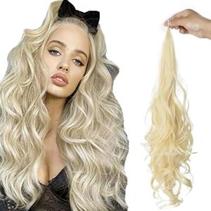 Ponytail Extension Flexible Wrap Around Hair Piece - Long Wavy Curly Hair Extensions for Women
