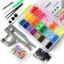 LIHAO Snaps and Snap Pliers Set, 375 Sets T5 Plastic Buttons for Sewing and Crafting
