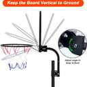 Trampoline Basketball Hoop, Easy to Install Basketball Hoop for Trampoline with Mini Ball and Pump, Basketballs Hoop with Protective Net Fit for 25mm Straight Pole and Curved Pole Trampolines
