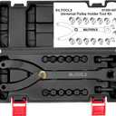 BILITOOLS 15PCS Universal Pulley Holder Tool Kit, 1/2-inch drive ratchet Adjustable Spanner Wrench with Variable Pins 3.5mm, 4mm, 4.5mm, 5mm, 6mm, 6.5mm and 10mm fits Camshaft pulleys.