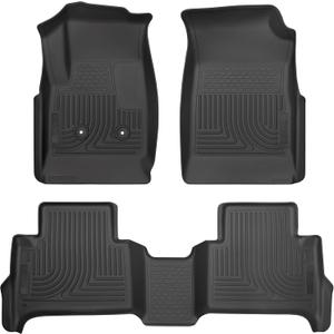 Husky Liners Weatherbeater Floor Mats | Fits 2015-2022 Chevrolet Colorado & GMC Canyon, Crew CAB ONLY | Front & 2nd Row - Black, 3-pc | 93471