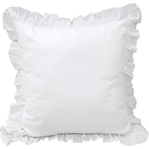 Queen's House White Euro Sham Ruffle Pillowcase 26''x26'' -1 Piece