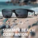 Polarized Sunglasses for Men Womens, Mens Sunglasses UV Protection, Black Square Sun Glasses Driving Fishing Golf (A01- Matte Black/Gray Lens)