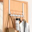 Long Over The Door Hooks Hanger with 15.75" Arms for Easier Access by Shorter, Heavy Duty Door Hanger for Coat, F16U, Fits Standard 1 3/8'' Doors, Towel Racks for Bathroom, White