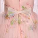 OBEEII Flower Girl Dress Toddler Spaghetti Straps Floral Embroidered Tulle Tutu Dress Princess Birthday Party Dress (2-3T, Pink)